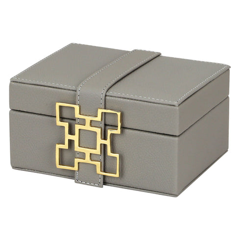 Grey Leather Box Set Geo